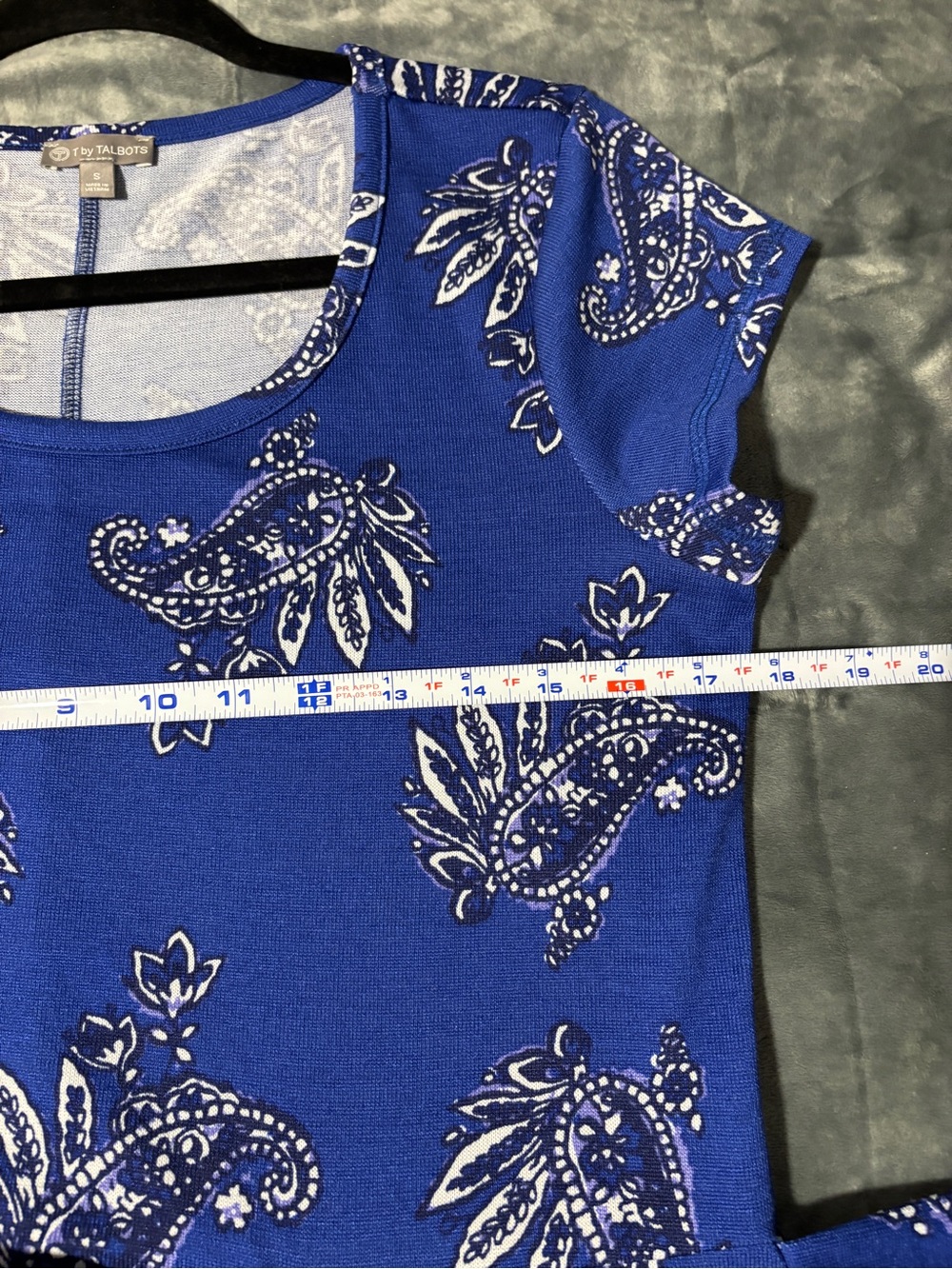 T by Talbots Royal Blue Paisley Wrap Midi Dress S - Picture 8 of 9